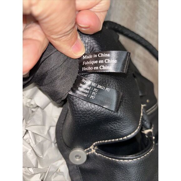 Unlisted Hobo Bag Handbag Purse Black Lined Double Straps Streetsmart NEW PU - Picture 10 of 12